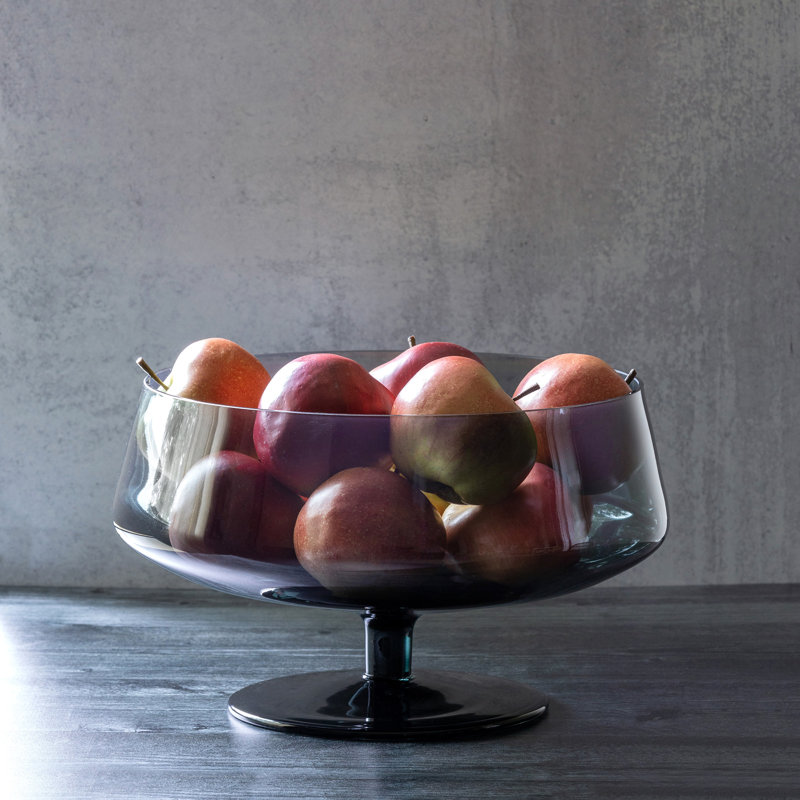 Glass Decorative Bowl, 7.75" H x 13.5" W x 13.5" D