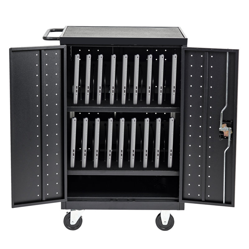 40 in. H Laptop/Tablet Storage Cart, 40" H x 25.7" W x 21" D