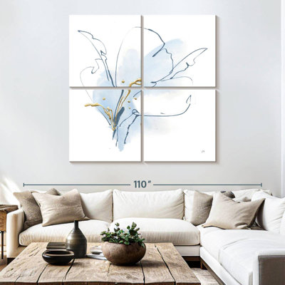 Bleu et or floral I