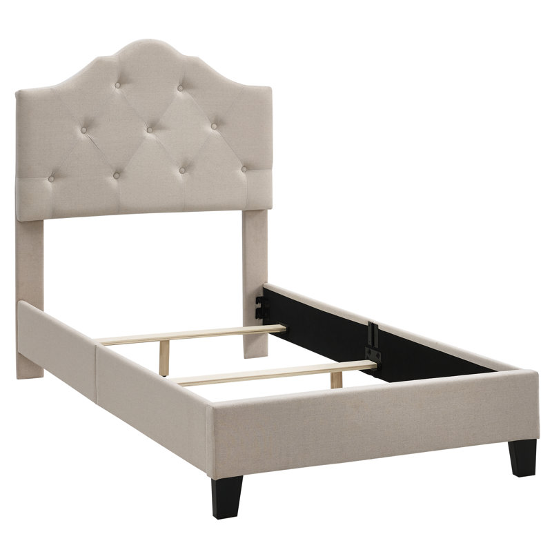 Lit tapissier standard Aquino, Simple, Ardoise