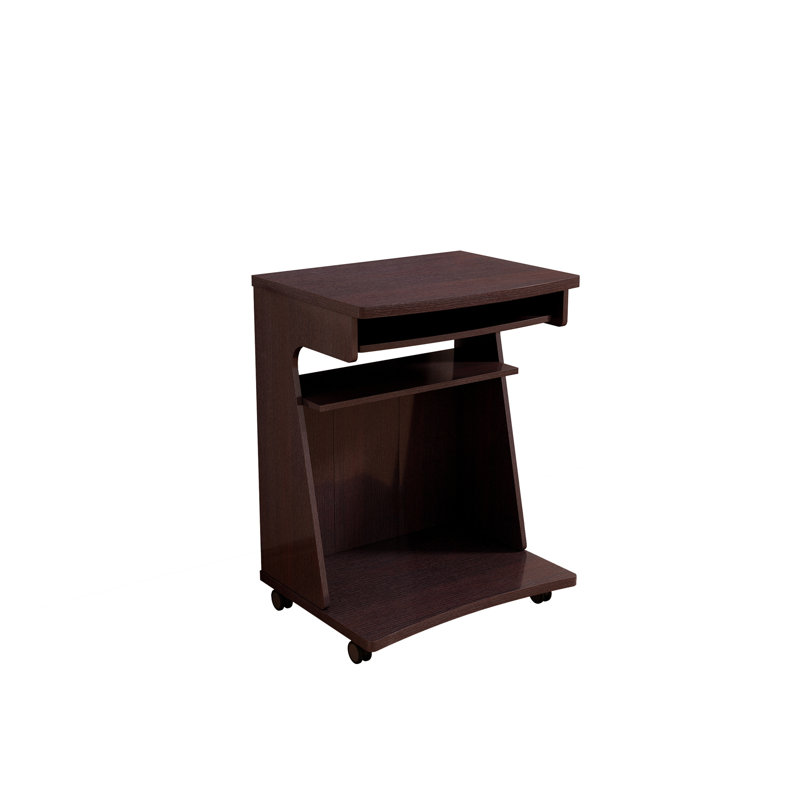 Utility Cart Microwave Cart Kitchen Cart Computer Cart one gliding shelf two shelves rounded corners mobile on rolling castor wheels red cocoa espresso color