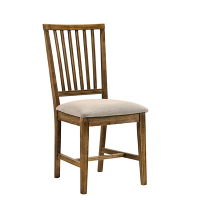 Chaise d'appoint en lin brun clair et chêne patiné 2. Dossier haut gracieux. Siège rembourré confortable. Fabrication en bois robuste. Idéal pour les repas. Finition élégante. Revêtement. Pieds en bois robuste. 19,3 po de profondeur. 19,65