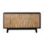 Armoire de rangement moderne à 4 portes en bois avec motif géométrique texturé - porte en bois naturel
