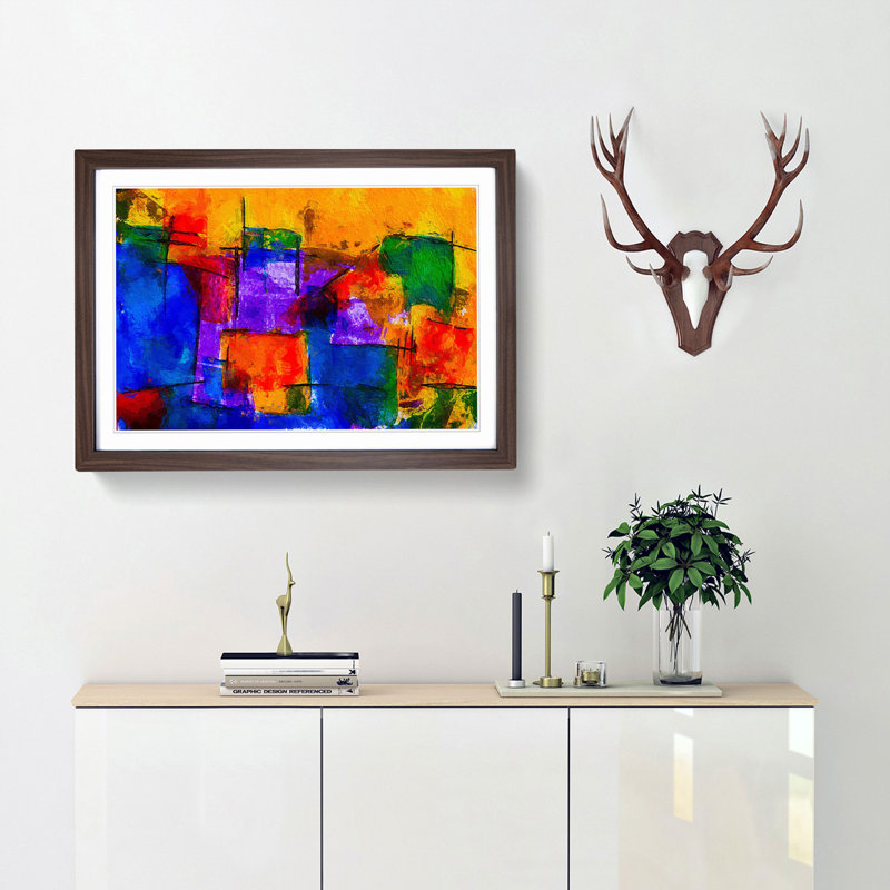 Abstract Vol.398 by S.Johnson - Framed Print, 45cm H x 63cm W x 2cm D, Walnut Framed