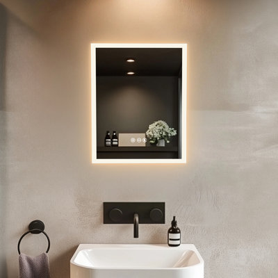 Cevat Frameless Lighted Wall Mirror