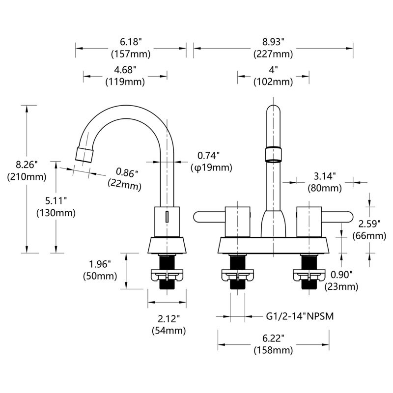 Bathroom faucet with 360 degree turn spout, Matt Black