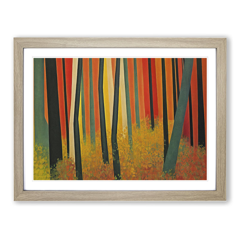 Autumn Forest In Abstract Vol.1 1 Piece Single Picture Frame Wall Art, 25cm H x 34cm W, Beige