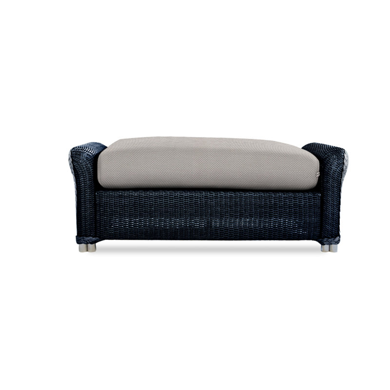 Reflections Outdoor Ottoman, Sailcloth Seagull, Ebony