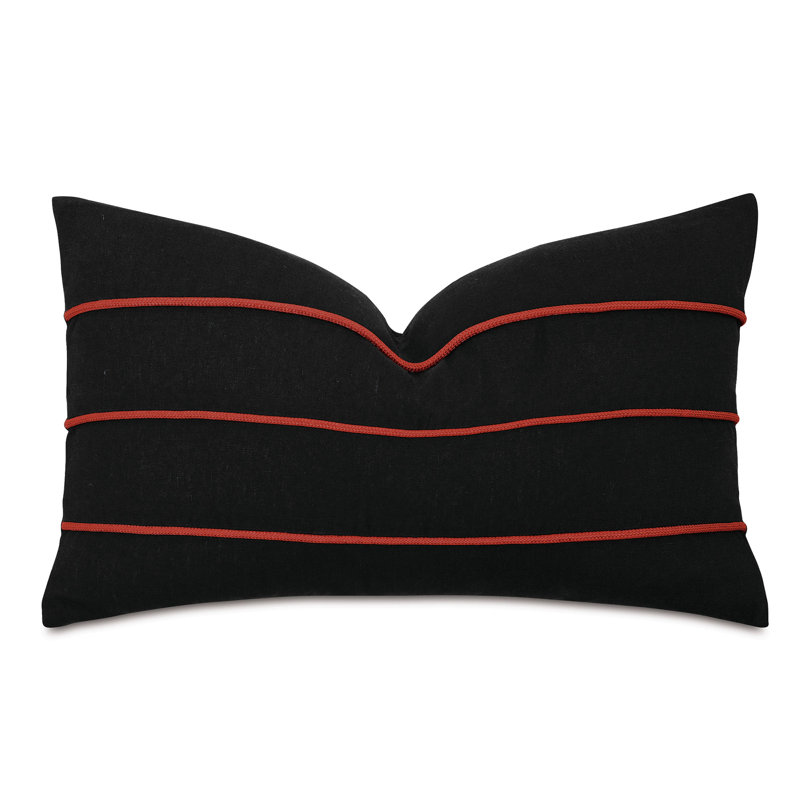 Percival Appliqued Linen Throw Pillow