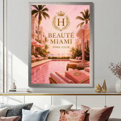 Club de piscine de Miami - Décoration murale glamour sur toile