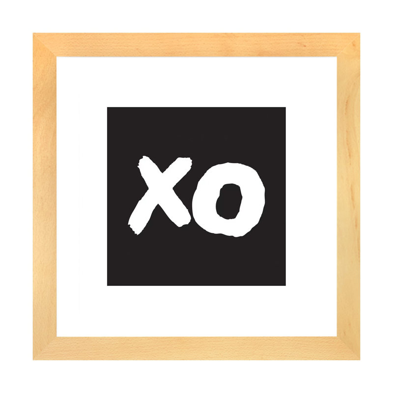 Xo Black Box - impression d'art graphique, H 24 po x l 24 po x p 1 po, Papier avec cadre beige, Blanc