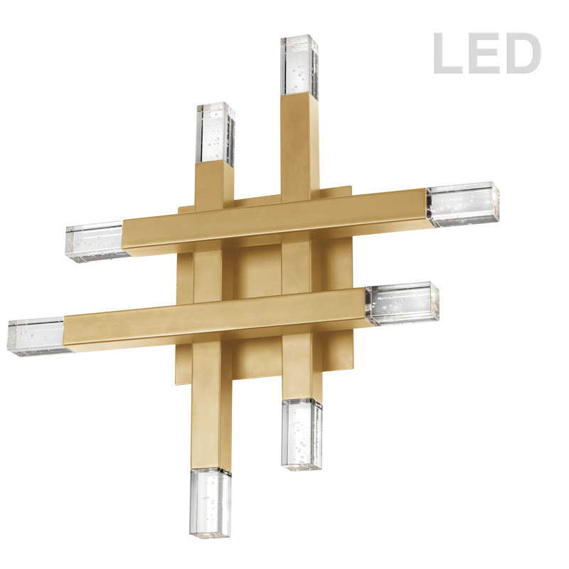 Kahliel Steel LED Flush Mounted Sconce, Gold