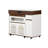 Extendable Kitchen Island With Walnut, Mdf & Glass, Modern Mobile Storage Solution