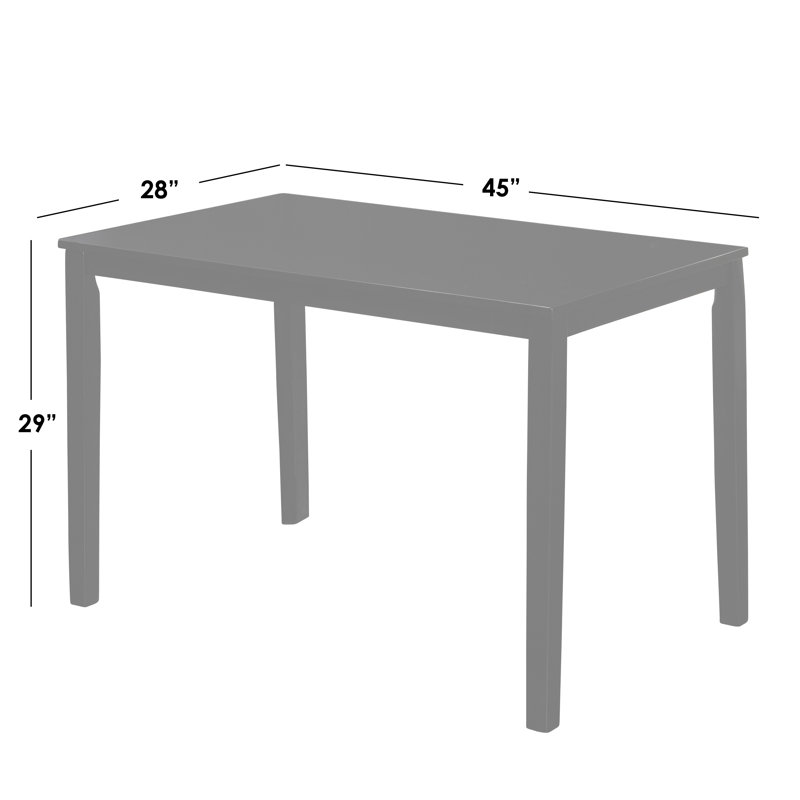 Ensemble de salle à manger en bois massif 5 pièces Paramaz, Gris