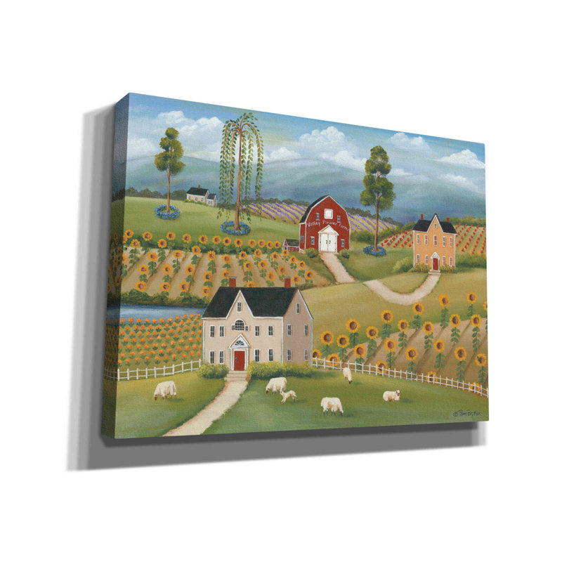 «Valley Flower Farms» par Pam Britton, art mural sur toile, H 40 po x l 54 po x P 1,5 po