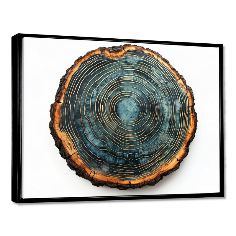 Décoration murale Gildo Stone Emerald, H 34 po x l 44 po, Floater Framed, Noir, noir, noir, noir