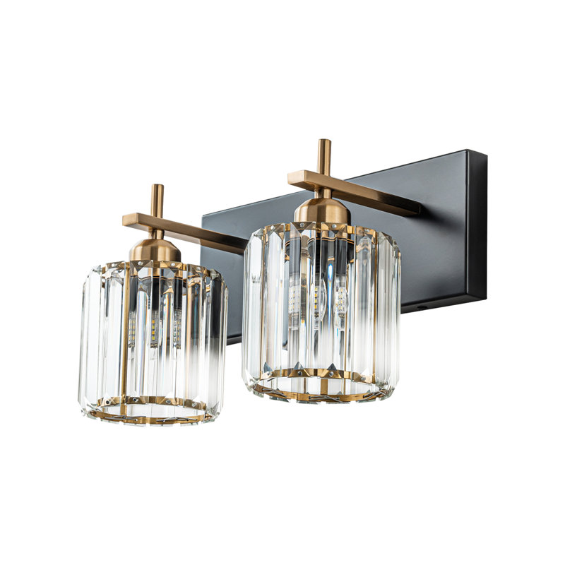 Corless Dimmable Vanity Light, 2, Matte Black/Gold