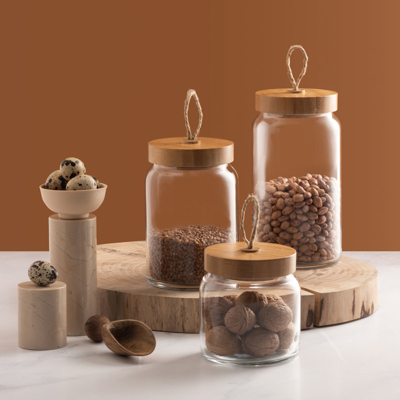 Glass Jar, 13cm H x 11cm W x 11cm D