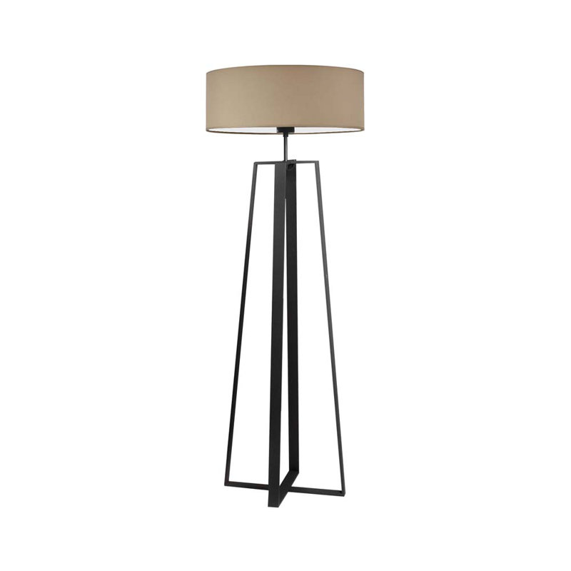Arnessa 158cm Traditional Floor Lamp, Black, Beige
