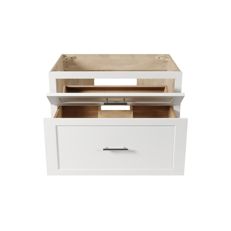 Meuble-lavabo mural simple flottant 30 po Disar, Blanc