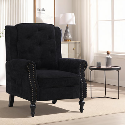 Fauteuil à oreilles Mid-Century moderne avec revêtement en microfibre