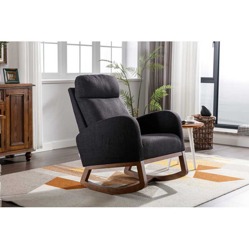 Chaise de chambre de bébé à bascule avec dossier haut pour le salon, Noir