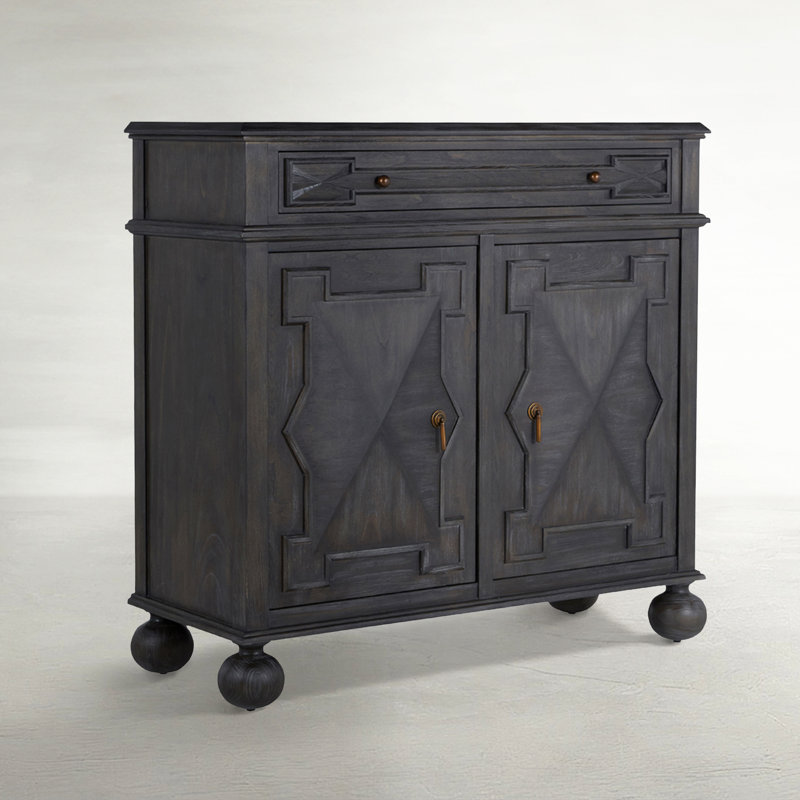 Ezekiel 2 - Door Accent Cabinet, Cerused Forest Black
