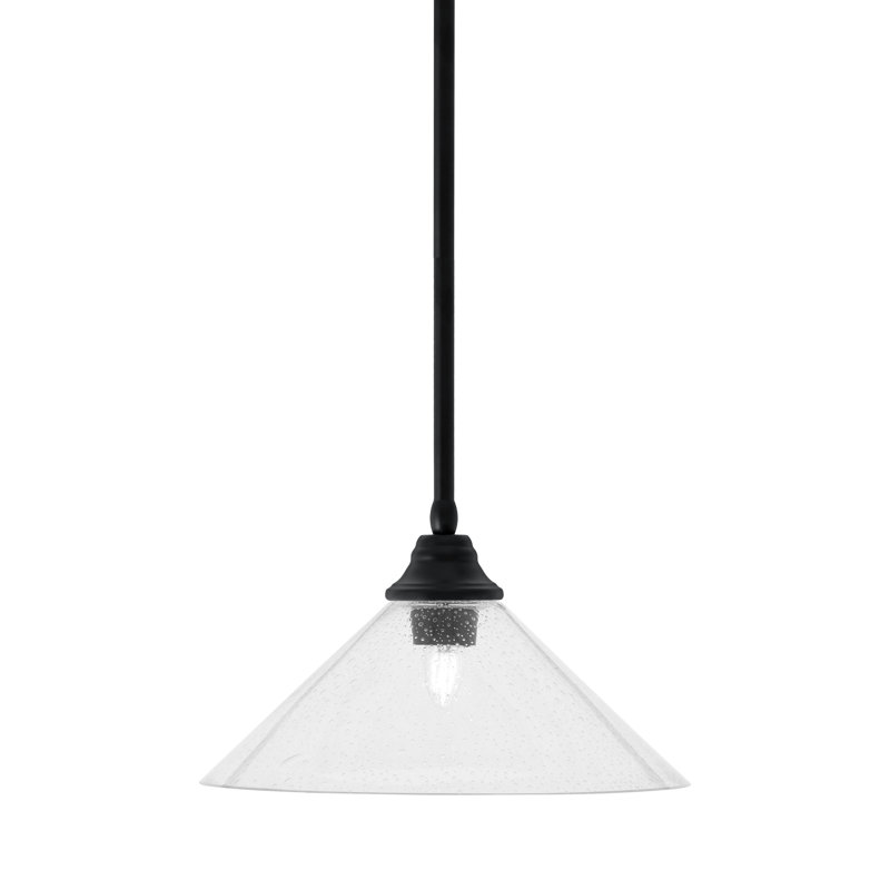 Luminaire suspendu à n'importe quelle tige, H 9 po x l 16 po x P 16 po, Transparent, Chrome