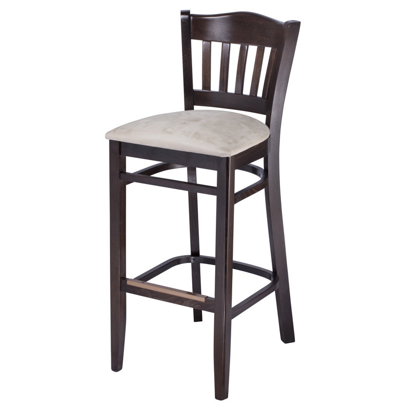 Tabouret de bar et de comptoir Riggio, Crème, crème, Tabouret de bar (assise de 30 po de hauteur), Noyer