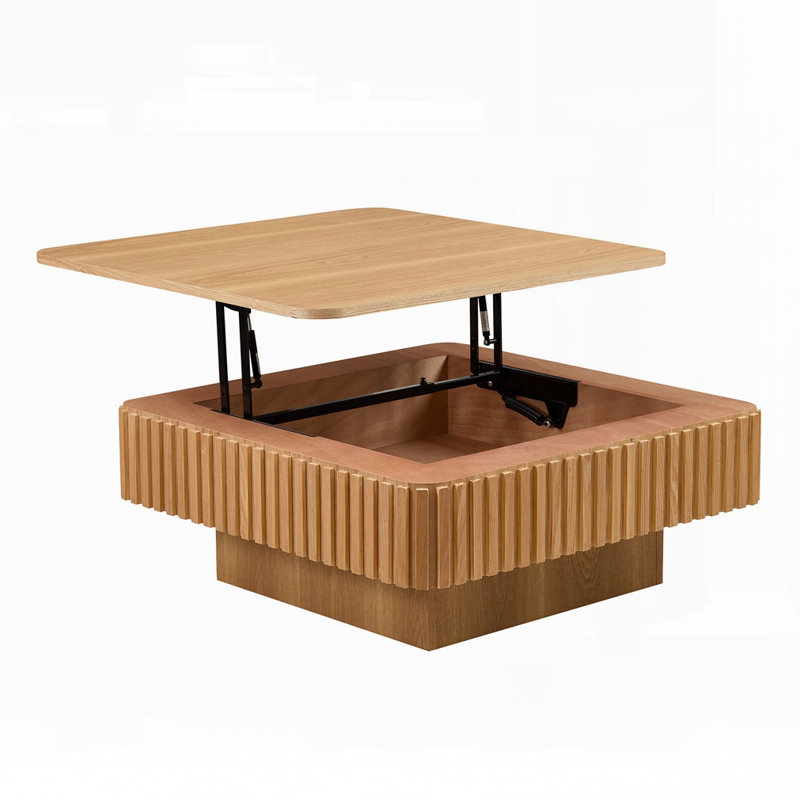 Modern Square Coffee Table, Natural Ash