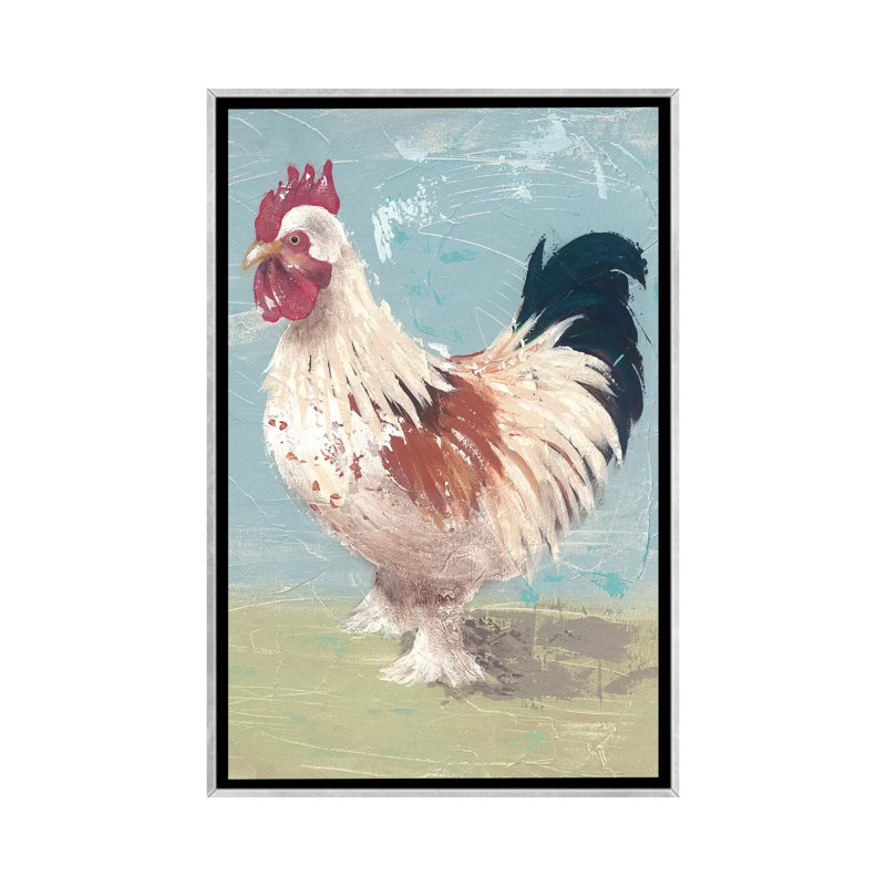 «Farm Life-chickens II» par Jade Reynolds - reproduction, Toile encadrée argentée, H 26 po x l 18 po x P 1,5 po, Non mat