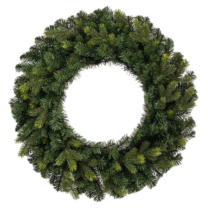  Couronne de sapin artificiel non-éclairé 30 po avec 348 pointes réalistes en PE / PVC, 30 po x 30 po