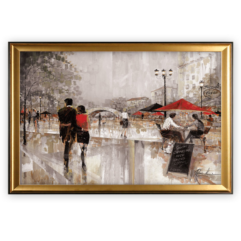 Reproduction sur toile « Charm » Arianie, Impression encadrée sans passe-partout, H 27 po x l 39 po, Doré