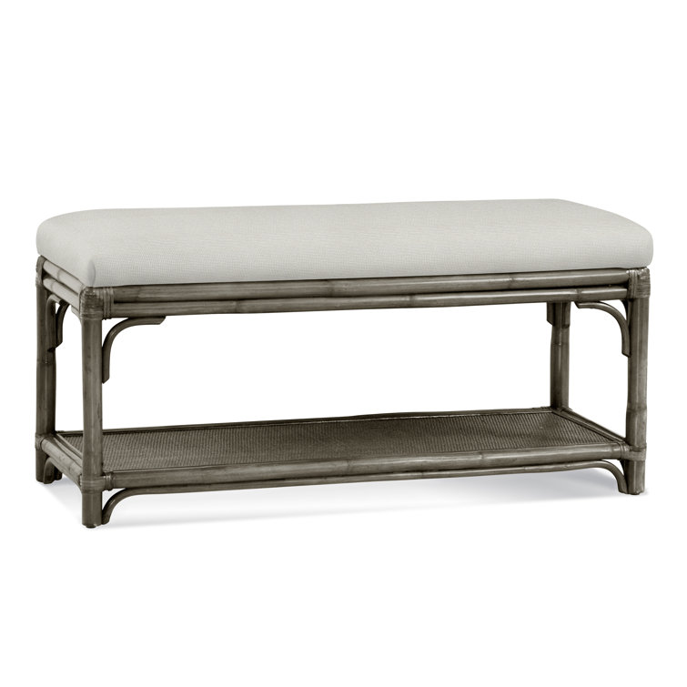 Summer Retreat Wicker Shelf Storage Bench