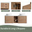 Ensemble de meuble-lavabo mural 60 po avec lavabos vasques en céramique et 1 tablette de rangement, portes à fermeture en douceur-1362761174
