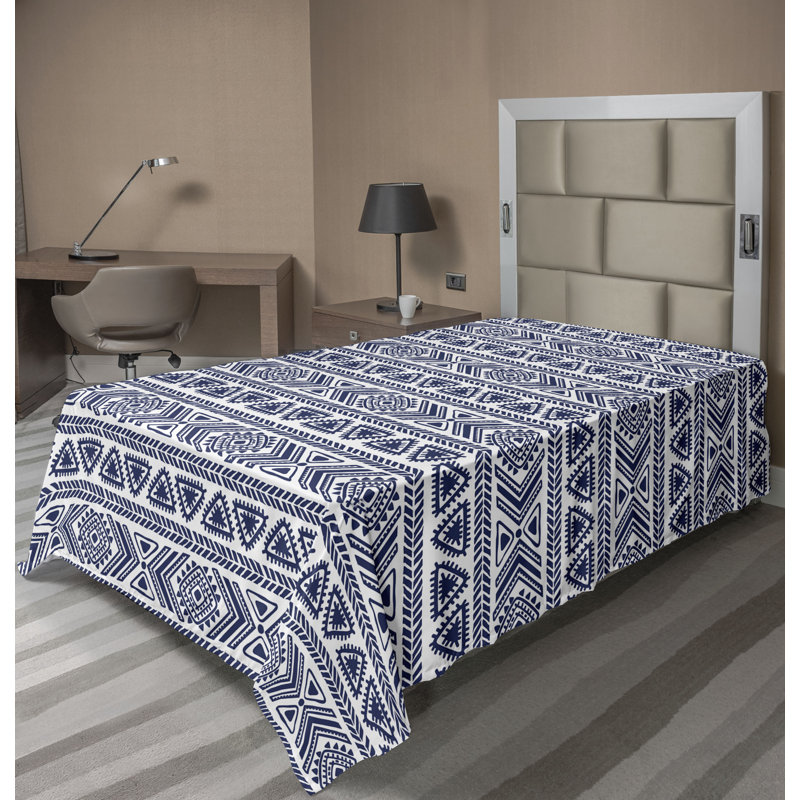 Drap plat Ambesonne Aztec Boho, Drap plat pour lit simple