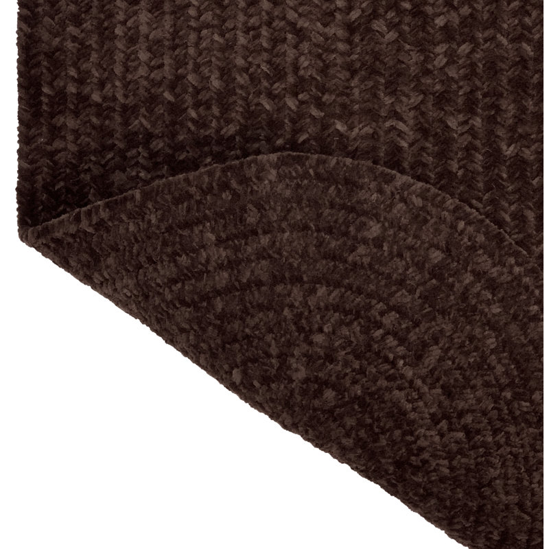 Gianluca Polyester Chenille Braided Area Rug - Chestnut, 24" x 72" Runner