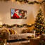 Noël, père Noël réparant une horloge dans un atelier, ensemble de 3 impressions sur toile-1476290043