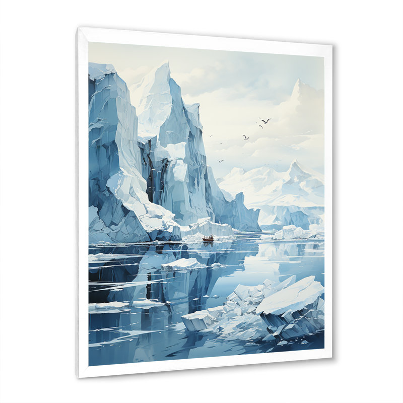 «Iceberg bleu», impression sur toile, H 40 po x l 30 po x P 1,5 po, Cadre photo blanc