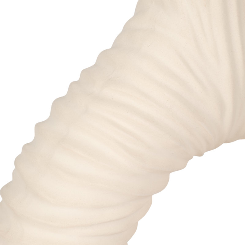 Modern Sculptural Stoneware Vase with Ribbed Texture and Donut-Shaped Circular Design for Contemporary Decorative Display