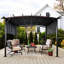 Pergola extérieure de 3,65 m x 2,75 m avec structure en acier - Abri solaire rétractable pour jardins et cours arrière - Construction de gazebo 3,65 m x 2,75 m, auvent pour profiter pleinement de votre jardin