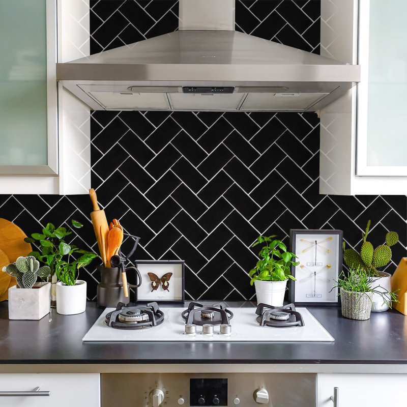 Castillo 3" X 6" Ceramic Subway Wall Tile, Black