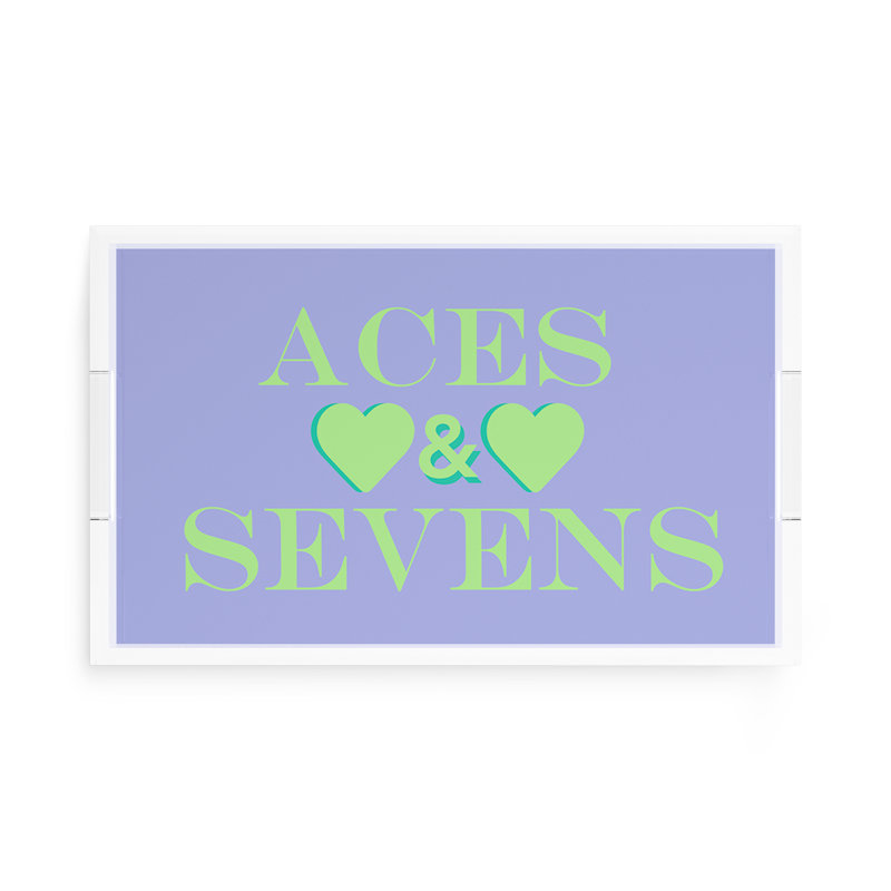 Abstract Decorative Tray, 2" H x 17" W x 10.5" D, Lime Hydrangea