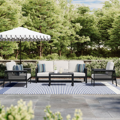 Townsend 4 Piece Sunbrella Sofa Seating Group with Cushions