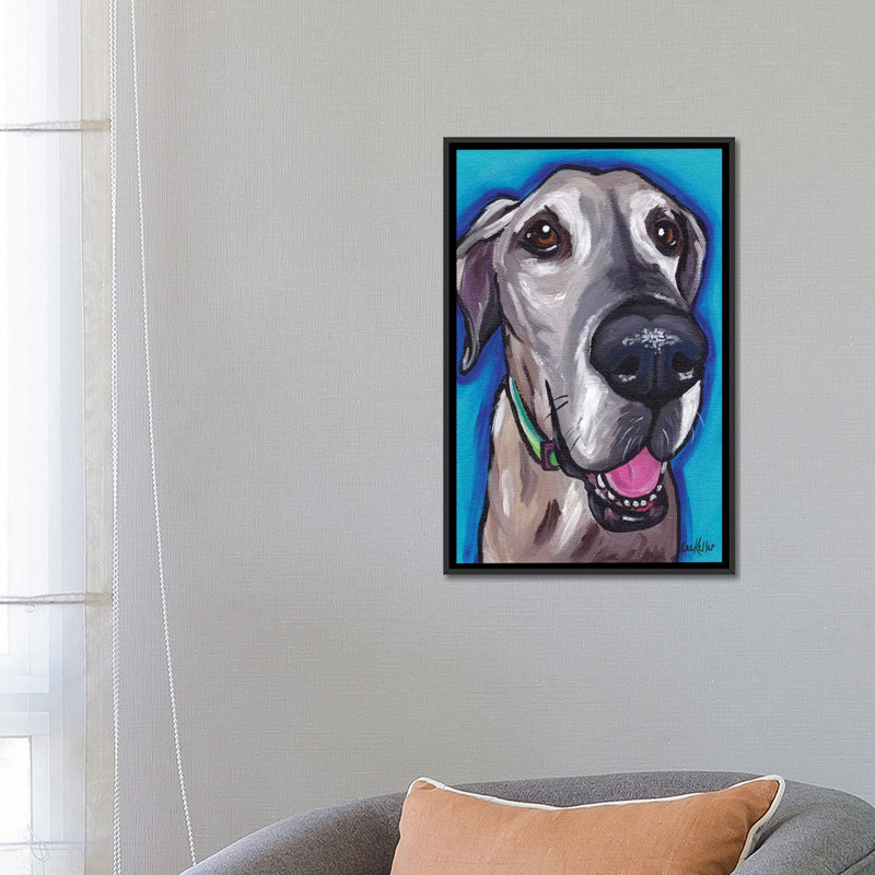 «Beau the Great Dane» par Hippie Hound Studios - impression sur toile tendue, H 26 po x l 18 po x P 1,5 po