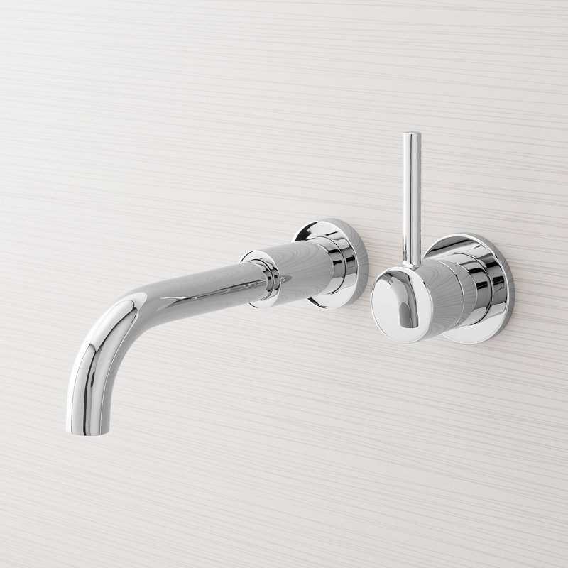 Chrome Wall Mounted Modern Bathroom Sink Faucet