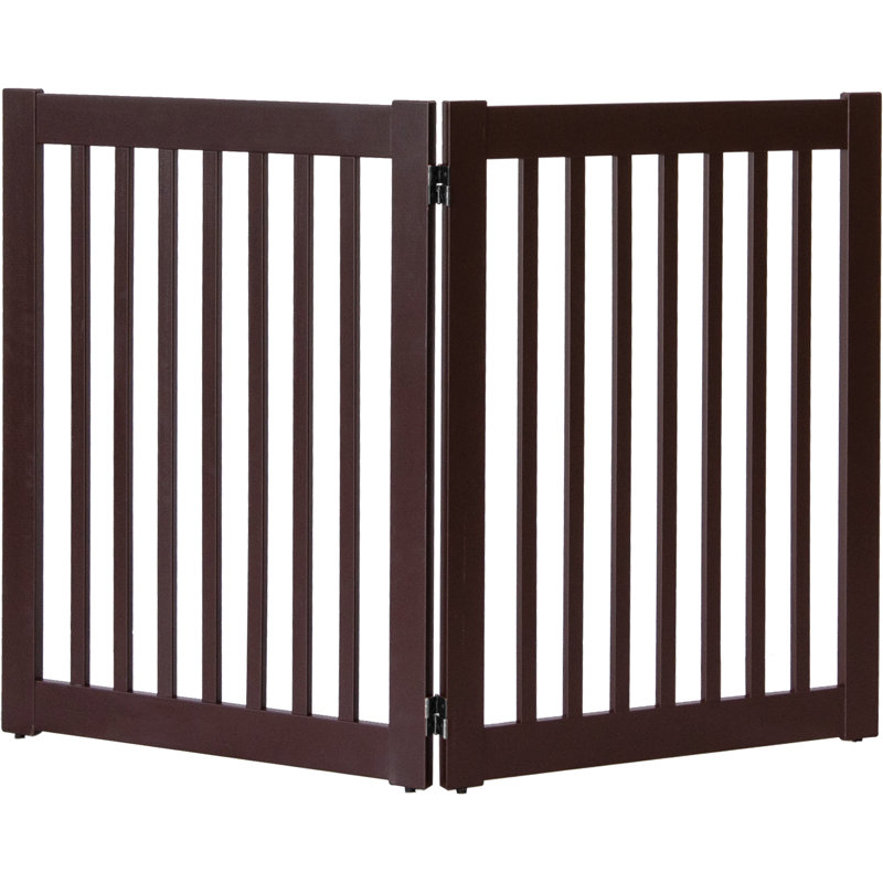 Barrière pour animaux Clarissa, Acajou, H 32 po x l 24 po jusqu'à 36 po