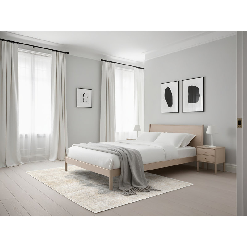 Tapis traditionnel crème / gris Mccluskey, Rectangle 5 pi x 7 pi