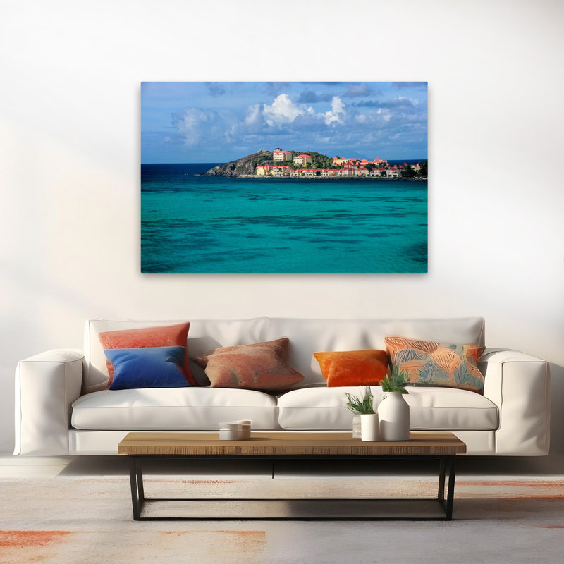 Île de Haven, océan, océan, art côtier, art abstrait, art contemporain, H 60 po x l 40 po