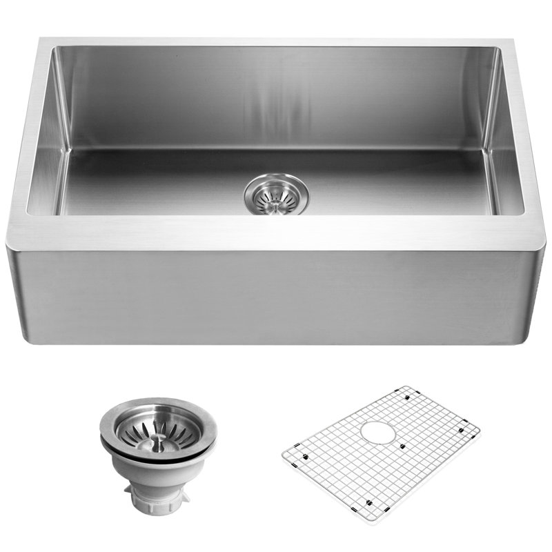 Epicure 33'' L Single Bowl Stainless Steel Kitchen Sink